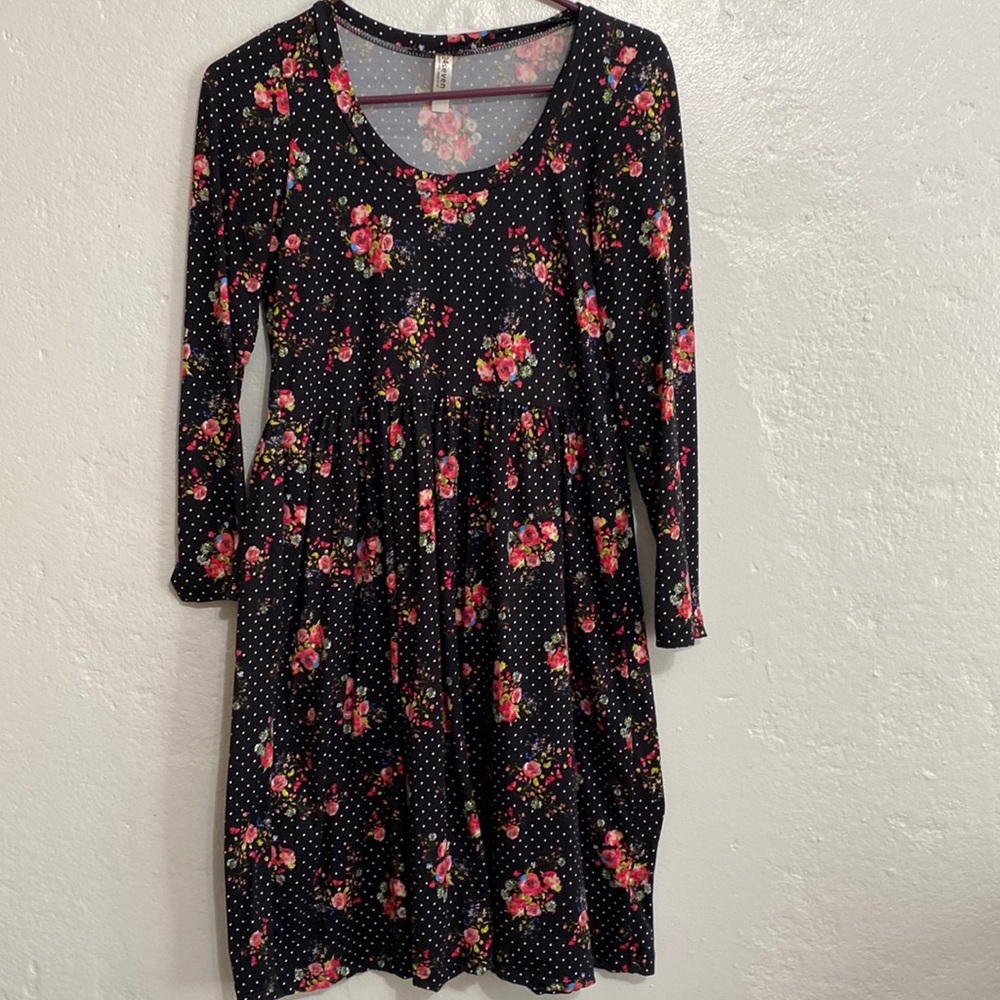 24 Seven Dress Rose pattern girls dress size small